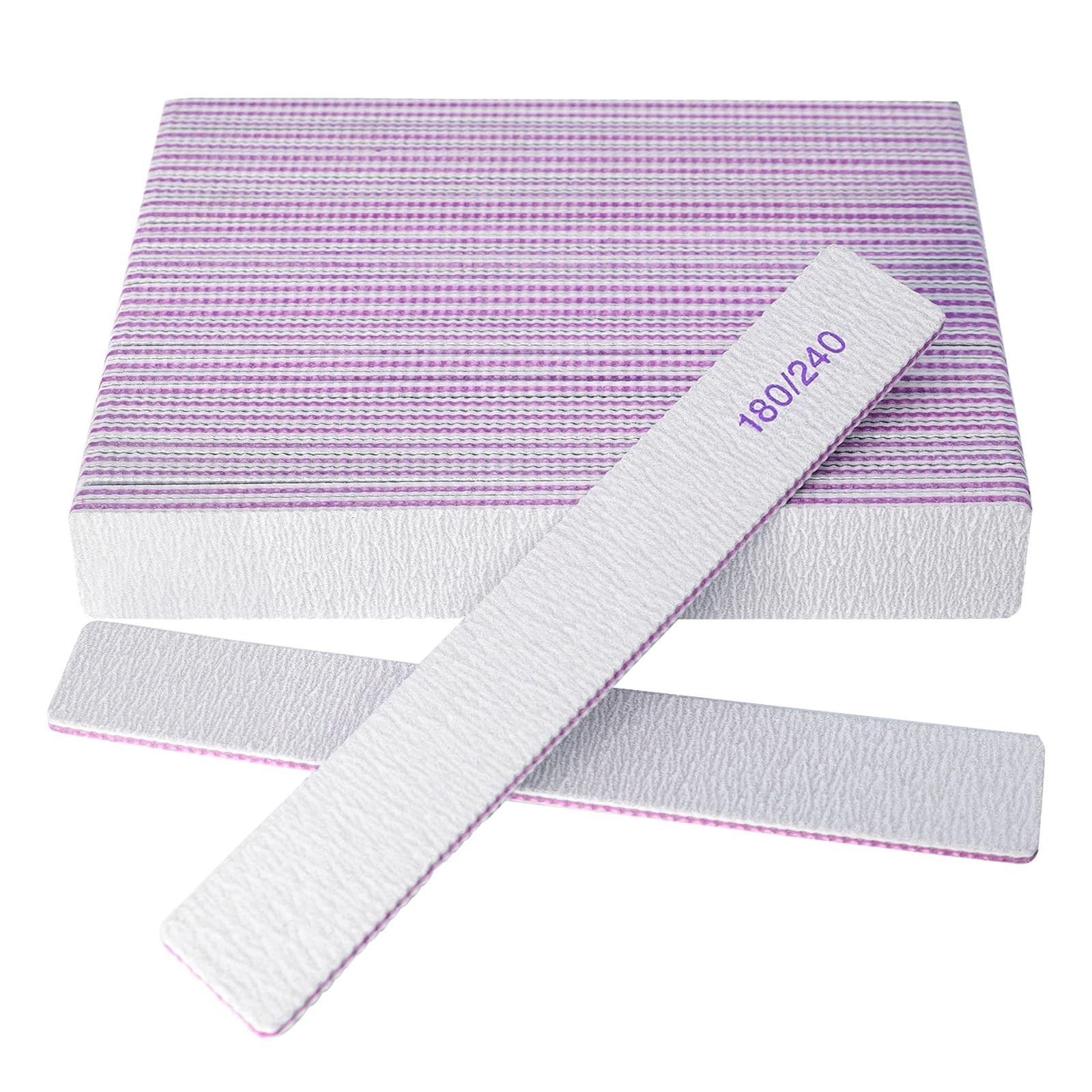 Nail Files (24 Packs), Professional 180/240 Grit Double Sided Emery Boards fo…