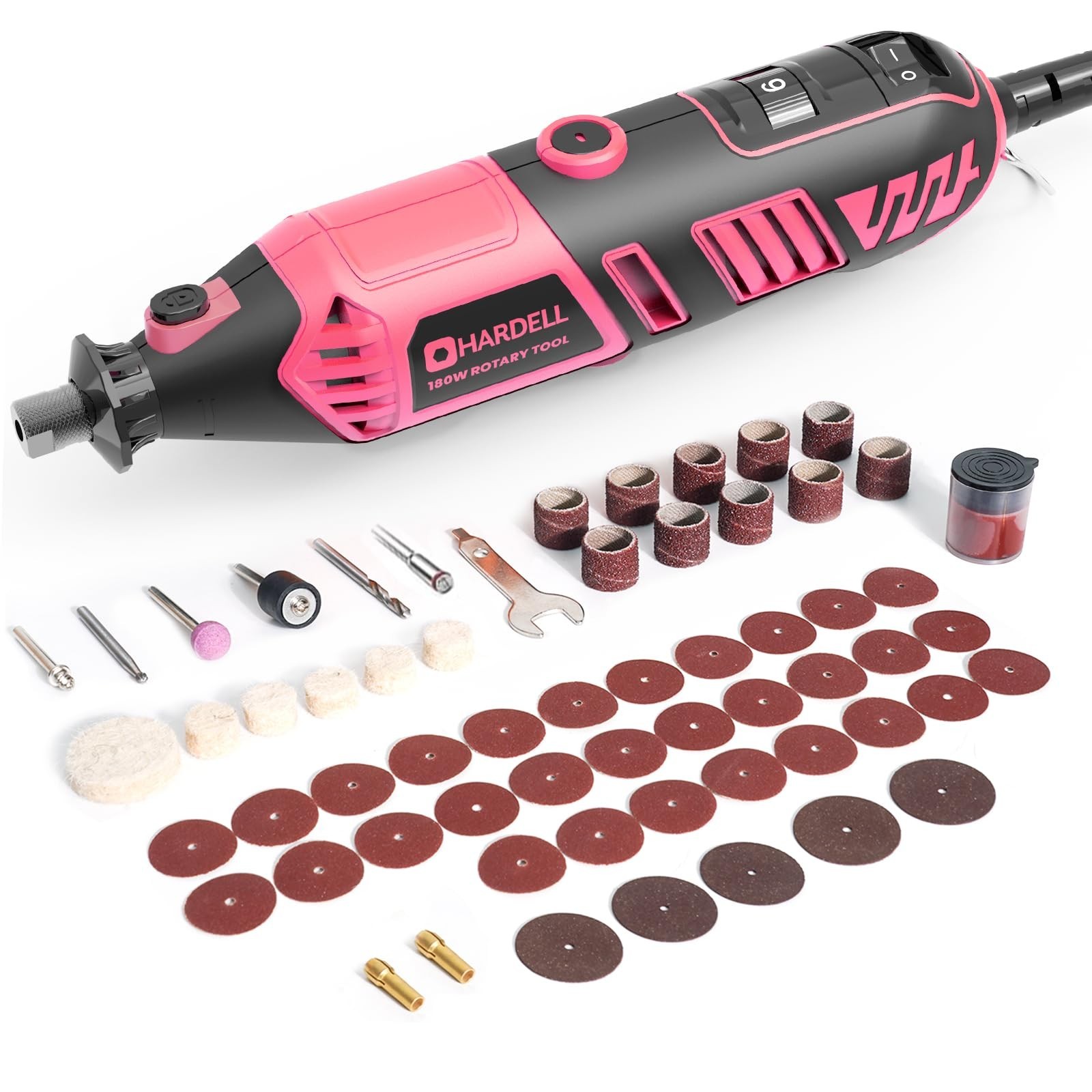 HARDELL Rotary Tool Kit – 180W Corded Power Rotary Tool 6 Variable … Fast Ship