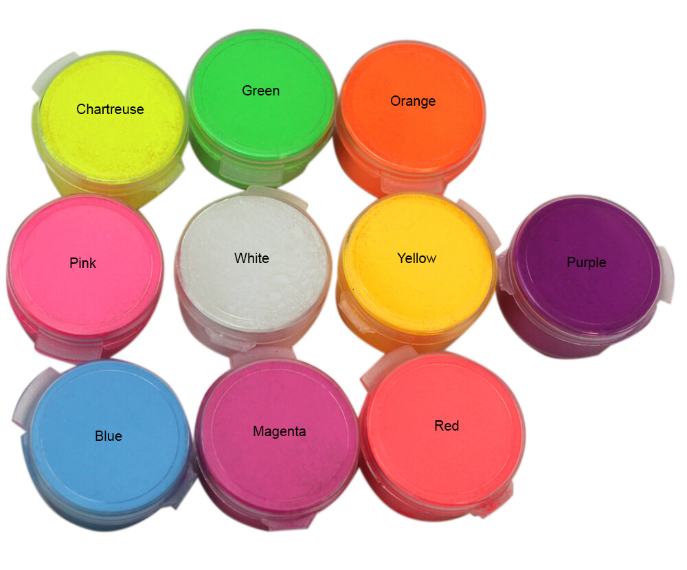 UV Neon NG Slime Goo Nail Art Powder 10 Color SAMPLE SET