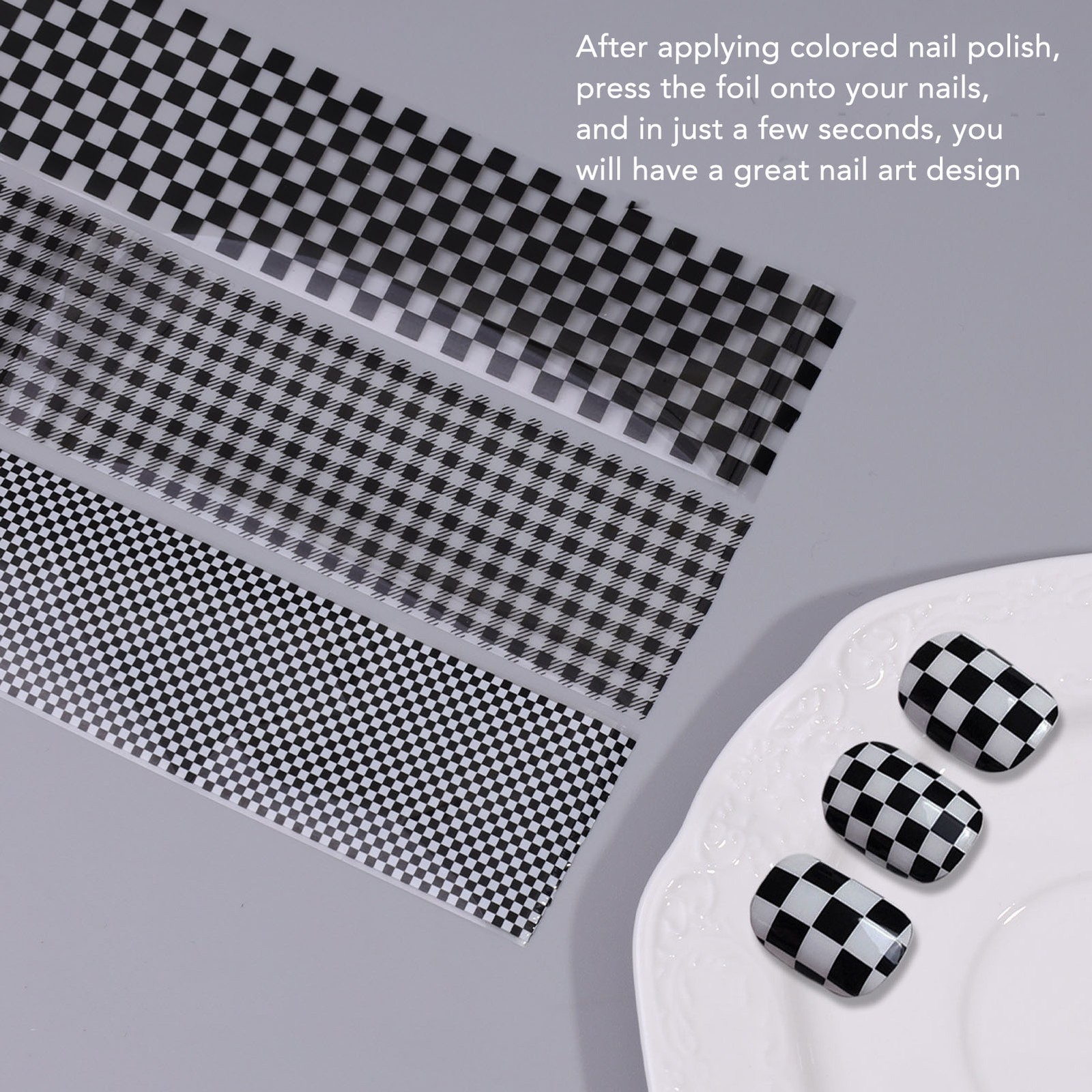 Plaid Nail Art Sticker Set Of 10 Rolls Easy-to-Use DIY Nail Art Supplies For Hom