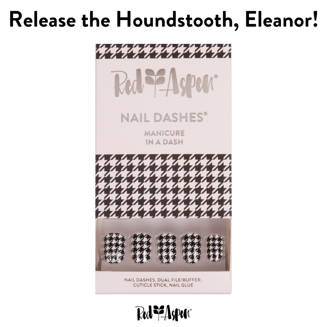 RELEASE THE HOUNDSTOOTH, ELEANOR!- RED ASPEN- REUSABLE- Black + white houndstoot