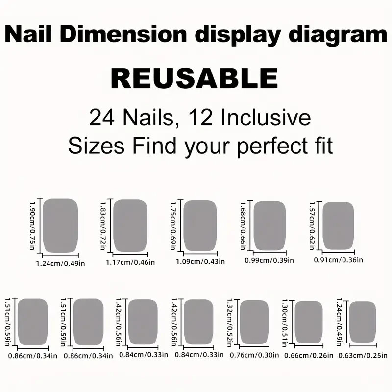 24pcs Golden Mirror Wearable Nail Advanced Wearable False Nails