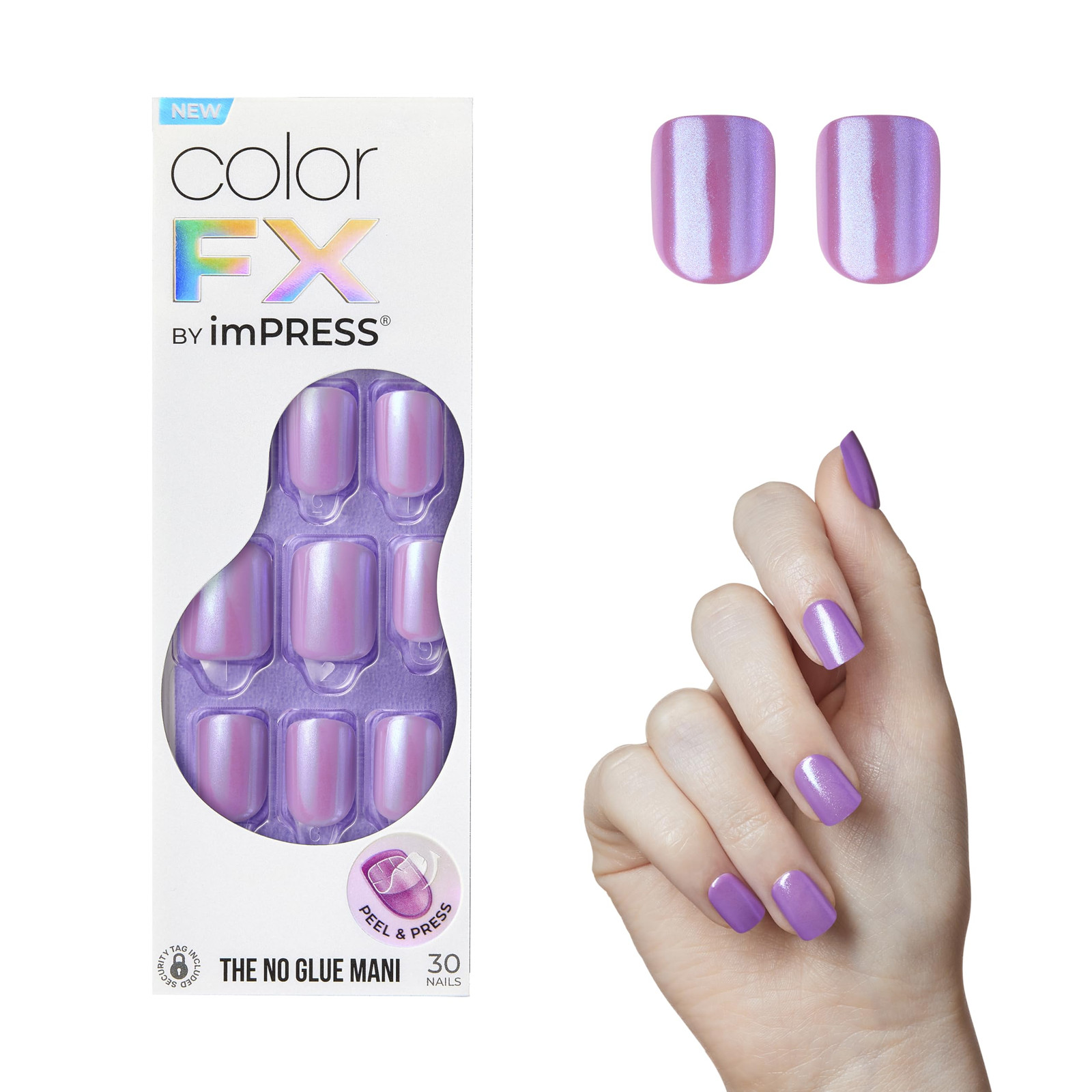 imPRESS ColorFX No Glue Press On Nails 33 Fl Oz Easy Application 30 Nails