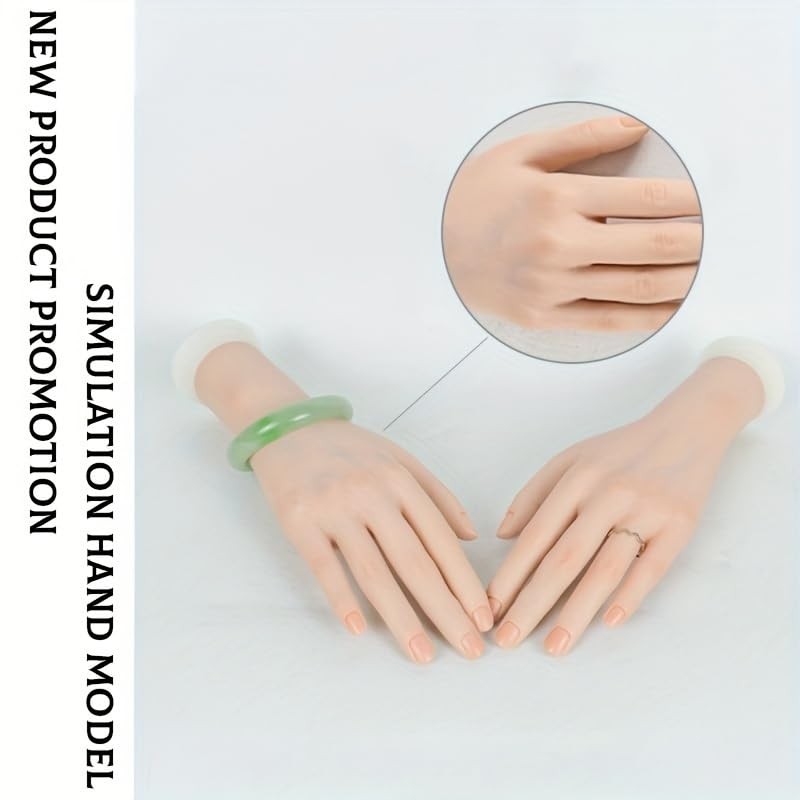 Practice Hand for Acrylic Nails Soft Touch Mannequin left, Beige