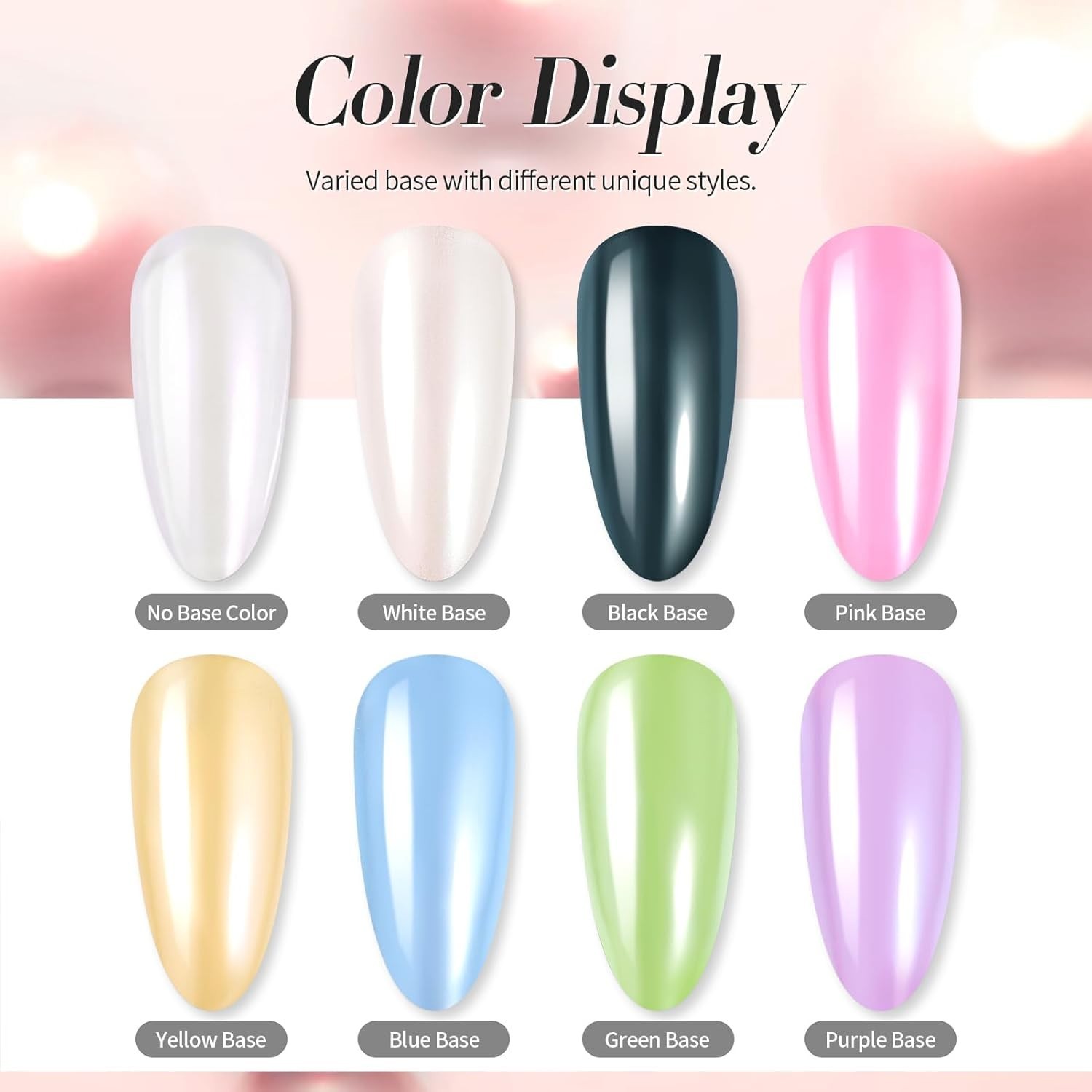 Elegant White Iridescent Nail Powder – Perfect for All Nail Types and Styles