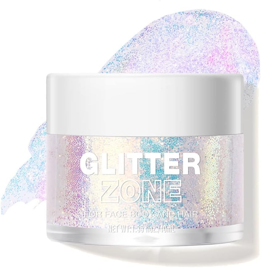 & Cruelty-Free Holographic Glitter Gel for Hair, Face & Body – 1.35 oz