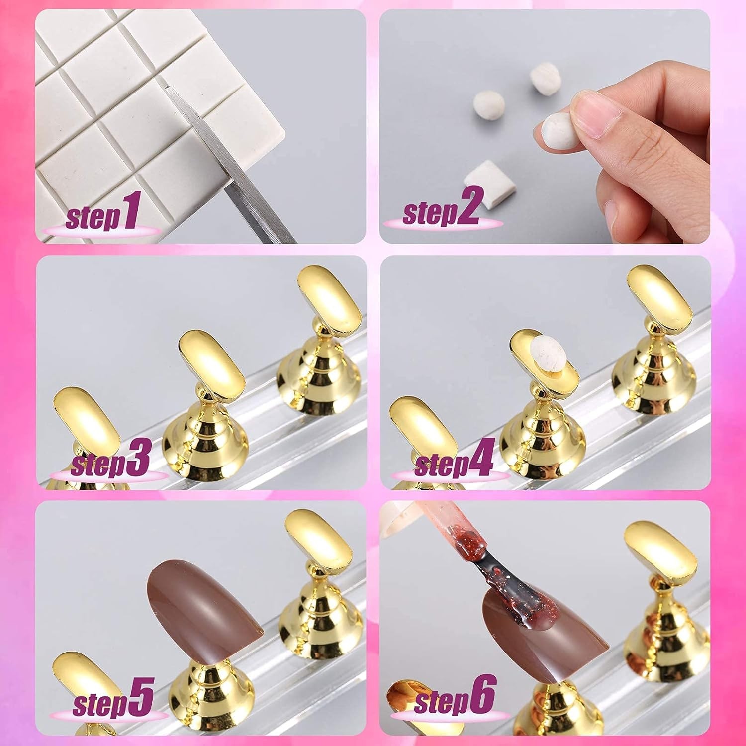 1/2 Set Nail Stand,Nail Holder Stand Press on Nail Stand for Nail Art Display US
