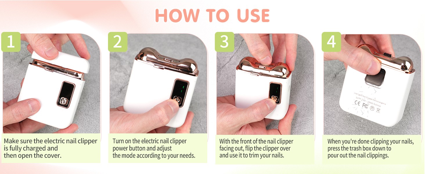 Electric Nail Clipper & Nail File – Automatic Baby Trimmer with LED Light,
