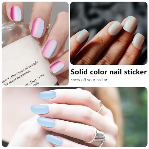 20 Sheets 280 Pieces 3D Solid Gradient Cat Eye Nail Polish Strips, Gel KIT4
