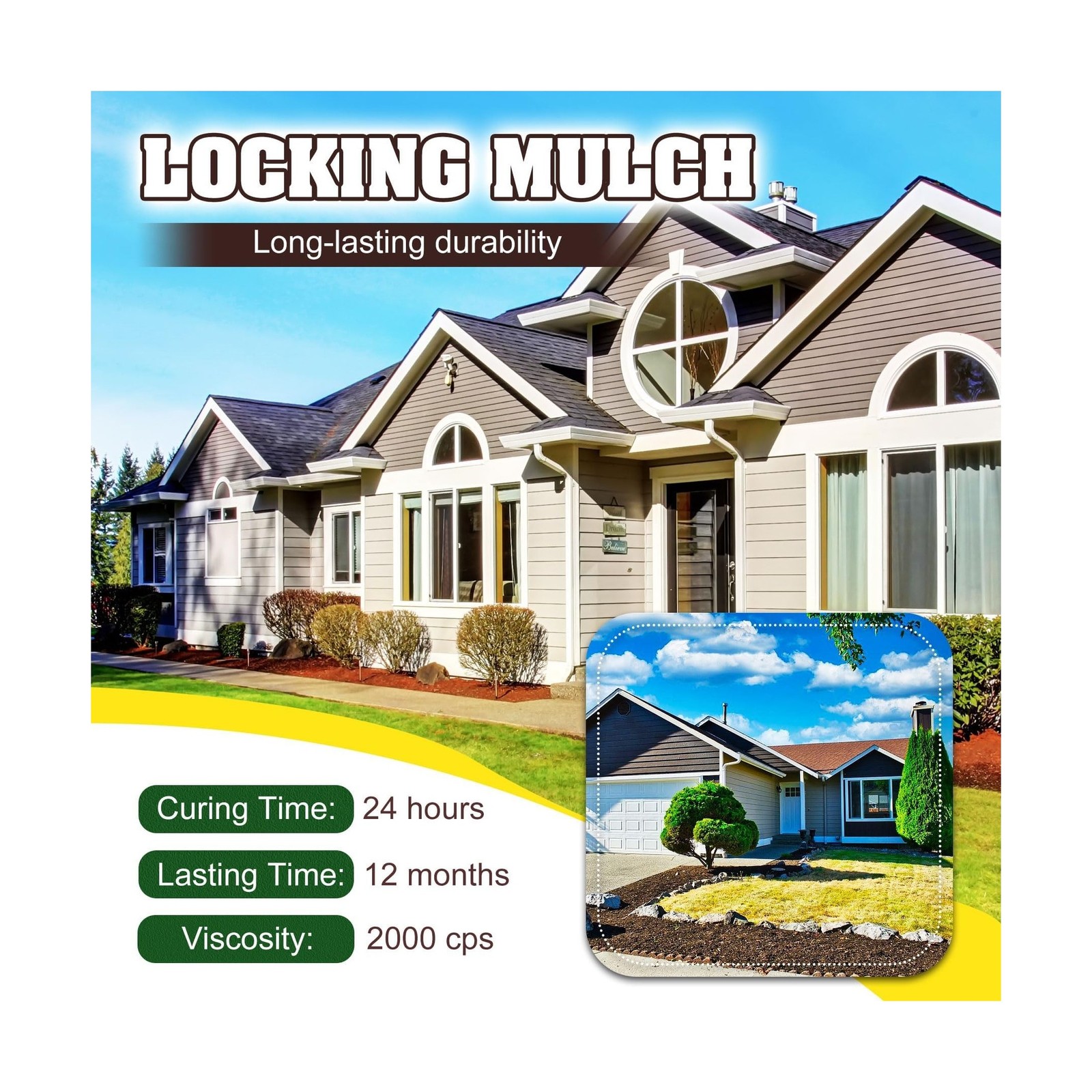 Rock Glue, Mulch Glue 1 Gallon / 128oz – Fast Drying and Long Lasting Pea Gra…