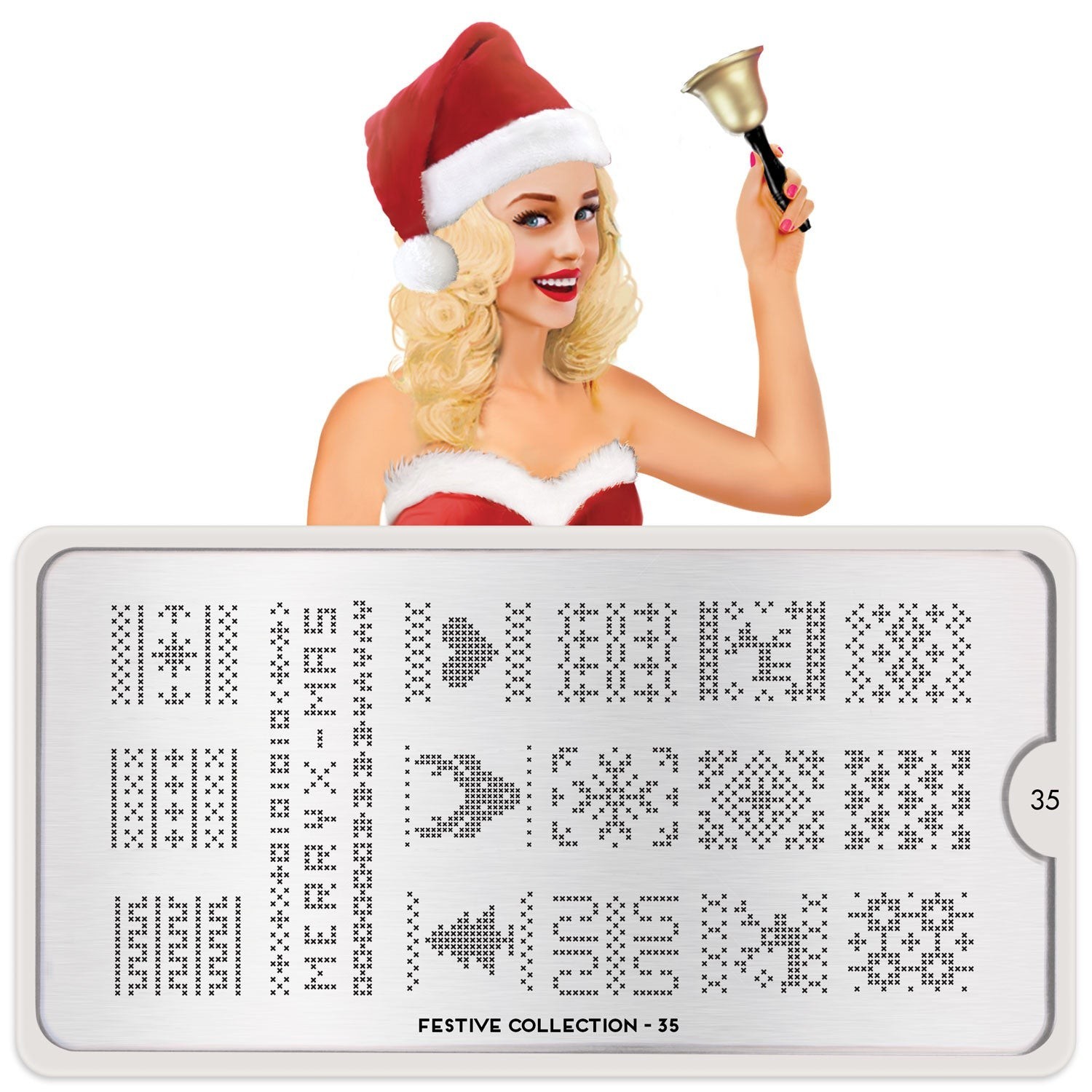 MoYou-London Festive 35 Nail Stamping Plate Ugly Sweater Knit Crochet Christmas