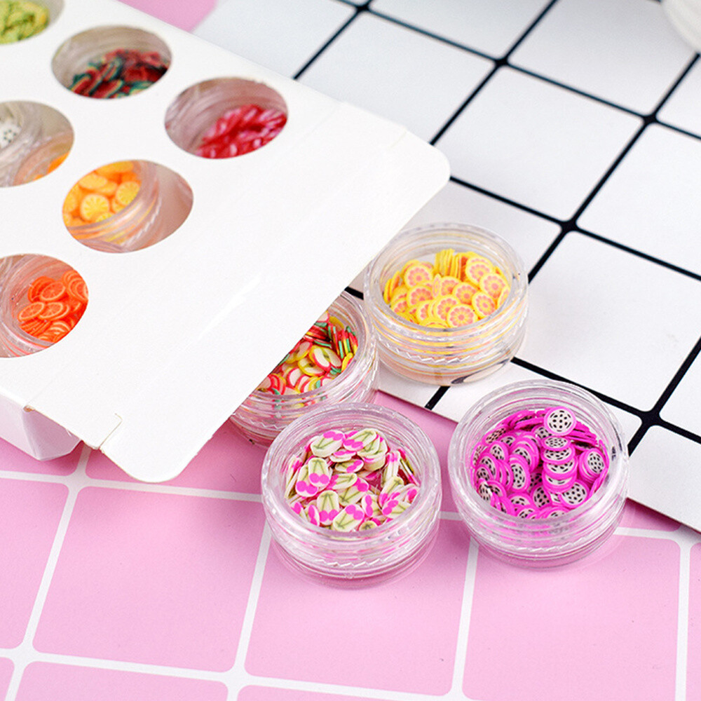1 Set tiny charms fruit slices for 3d fruit slices 12 Kinds of Boxed Nail