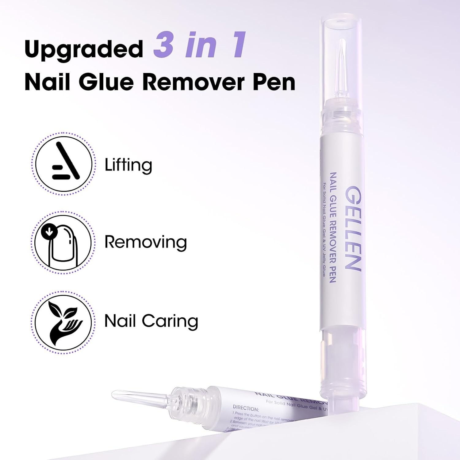 Nail Glue Remover, Nail Glue Remover for Press on Nails, 5 Pcs Non Acetone Ge…
