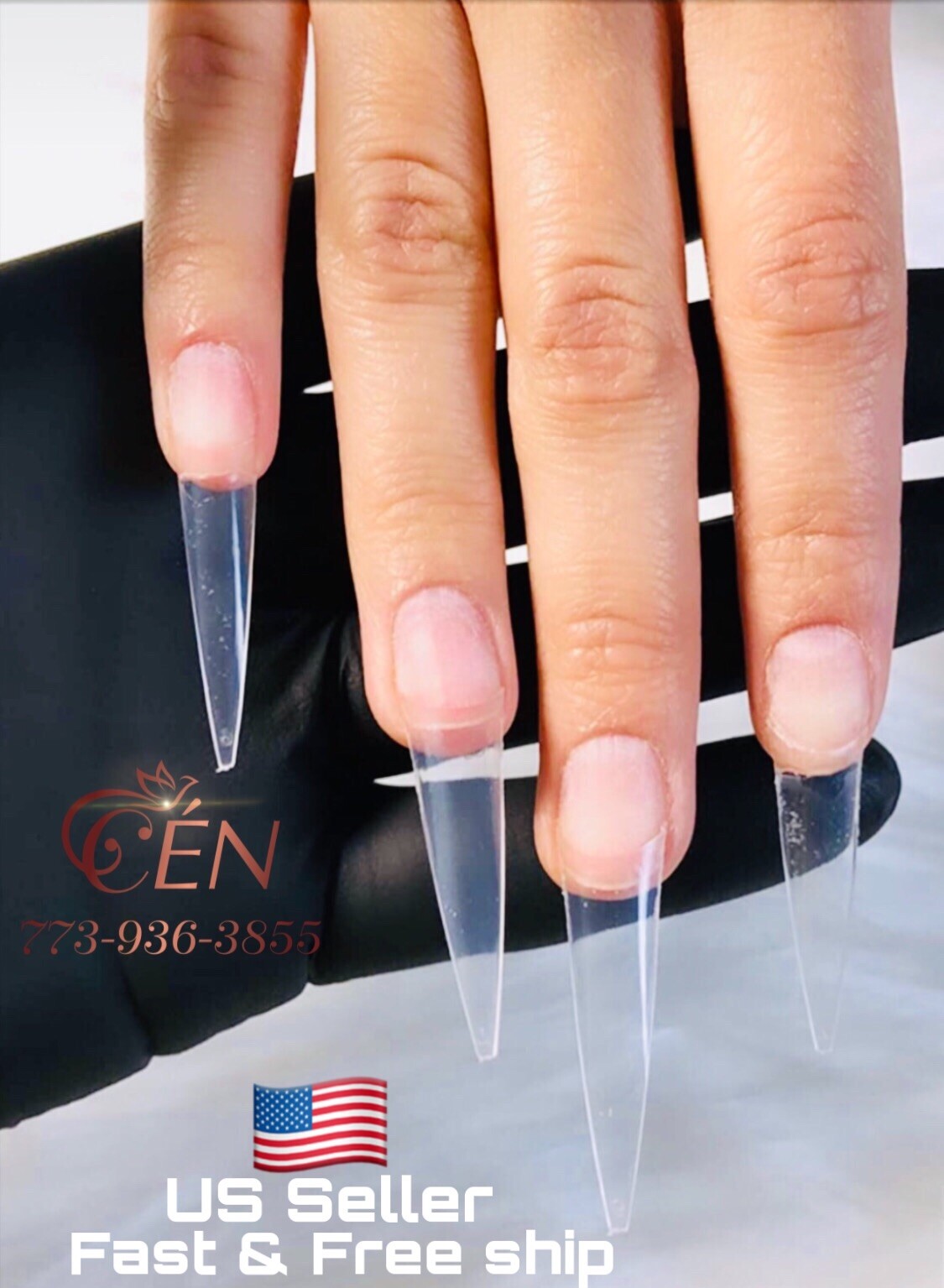 Easy nail tips coffin/steillo(10 Set X500 pcs ) 5000 Pcs Size 0/9 (2 Ways)clear