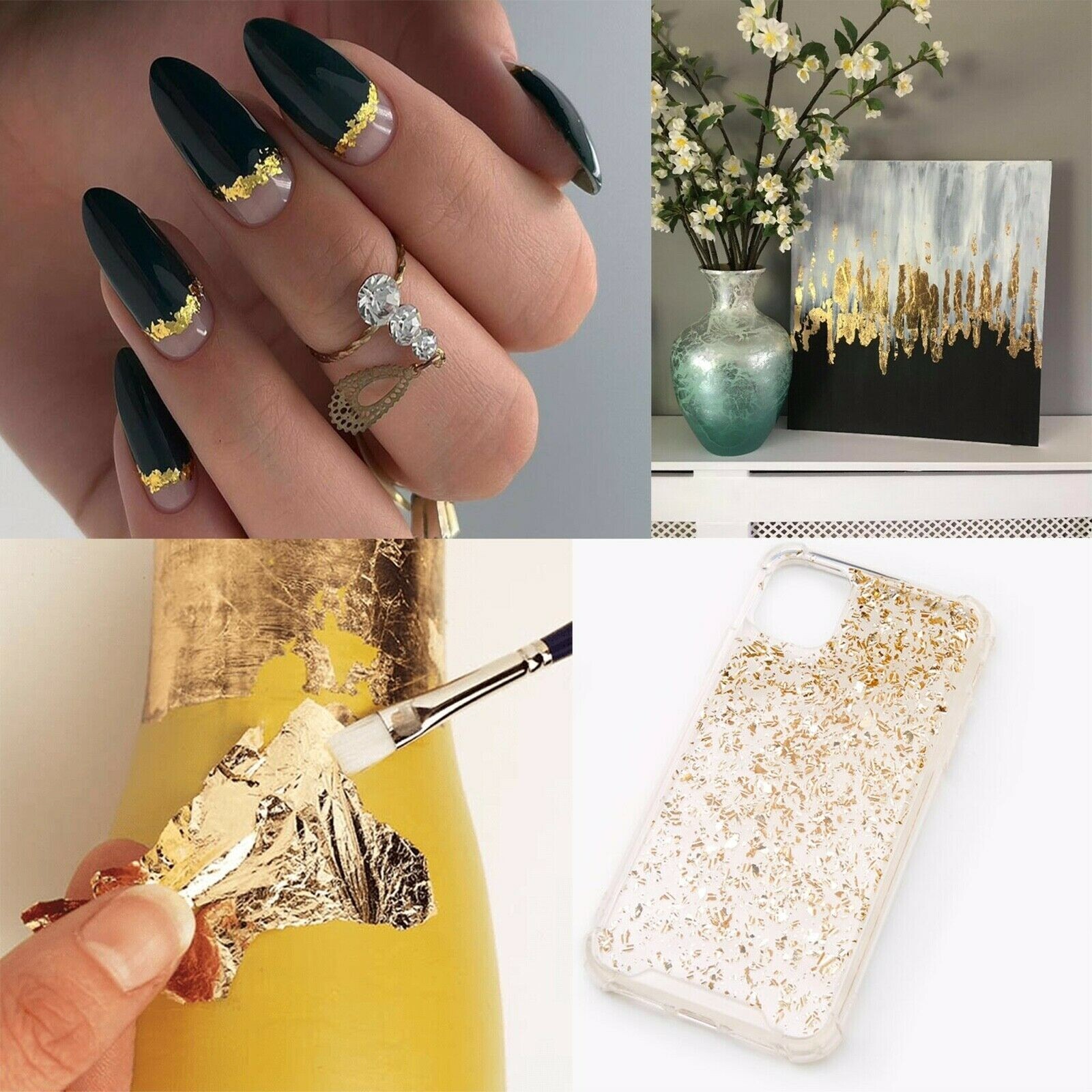 Gold Leaf Flakes 3 Grams All Crafts Nail Art Painting Decorations Gilding Resin