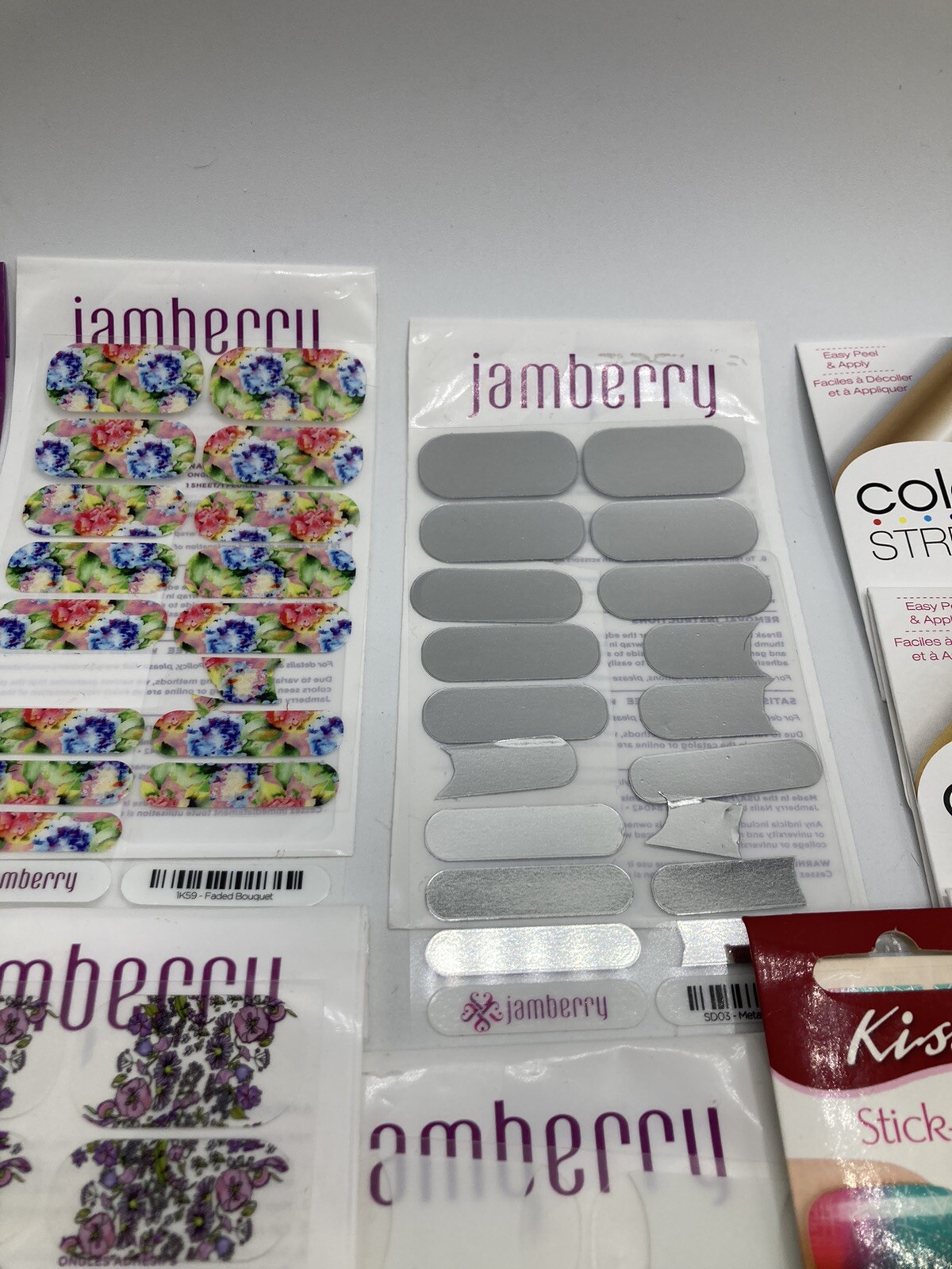 ColorStreet And Jamberry Nail Wraps Lot New Sealed Pkgs & Loose Sheets Some Cut
