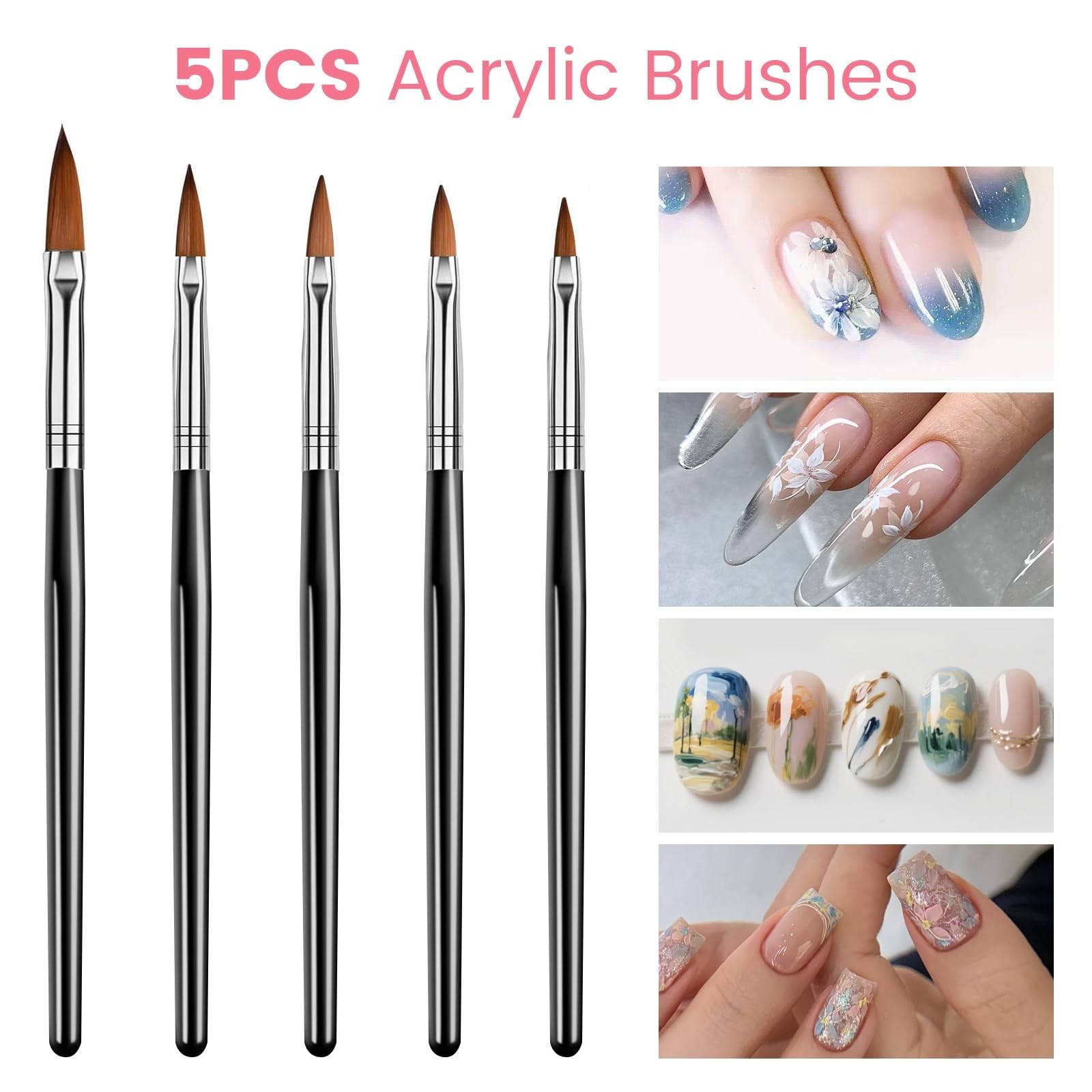 42PCS Nail Art Brushes, Nail Art Tool Set, Including Nail Brushes, Striping N…