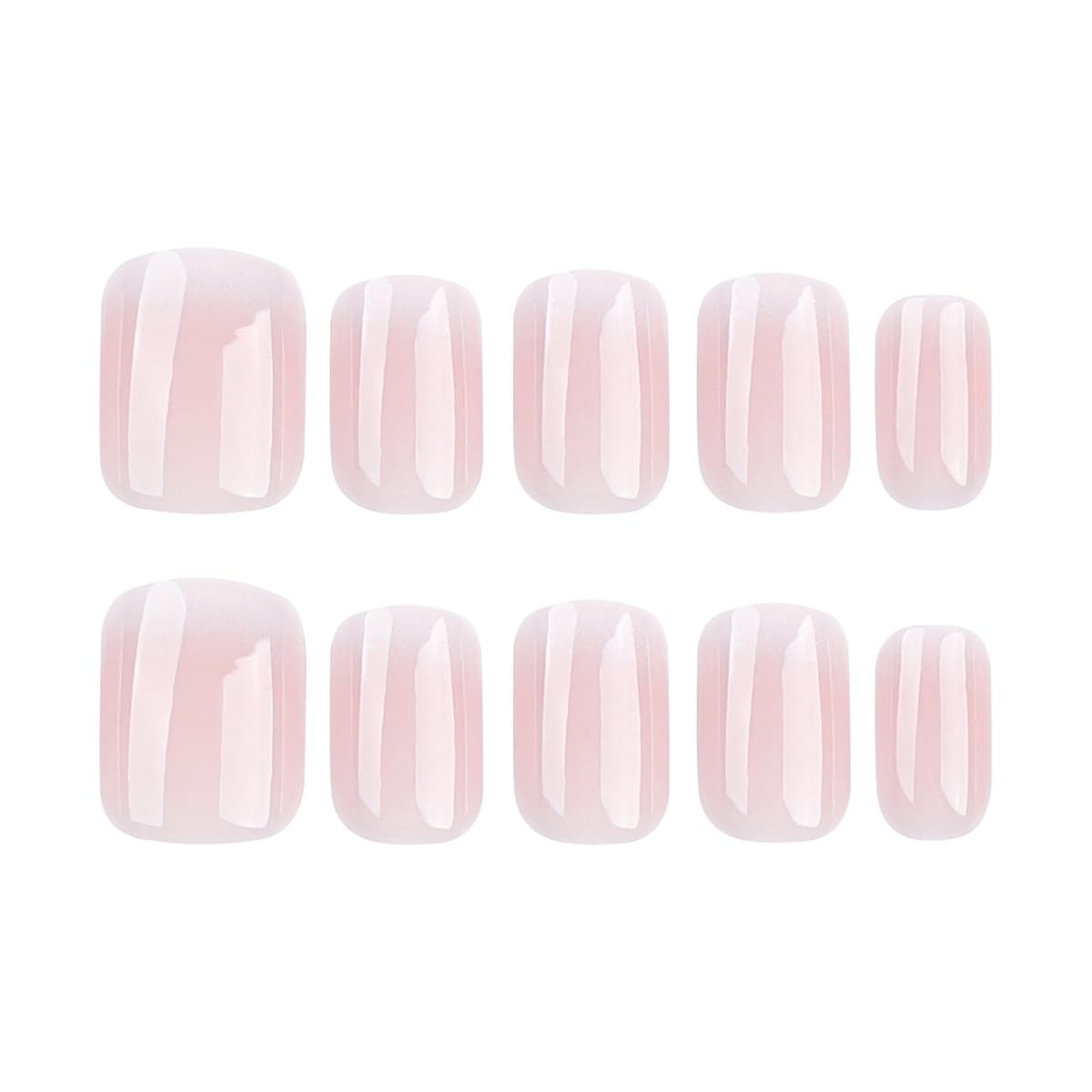 24Pcs Nude Press on Nails French Short Fake Nails Full Cover Square Acrylic F…