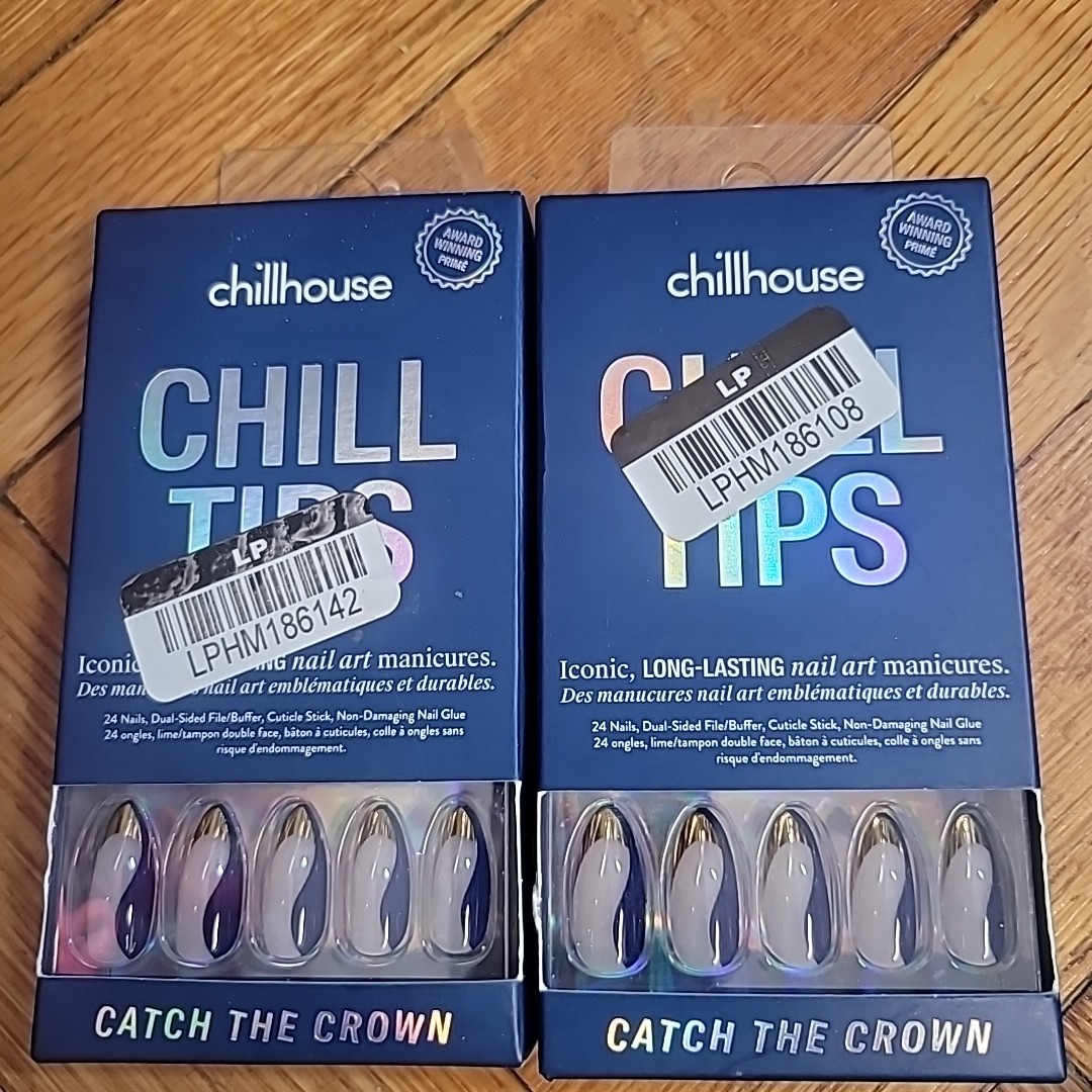 Chillhouse Chill Tips Nail Art Manicures-Press- On, CATCH THE CROWN- 2 New Sets