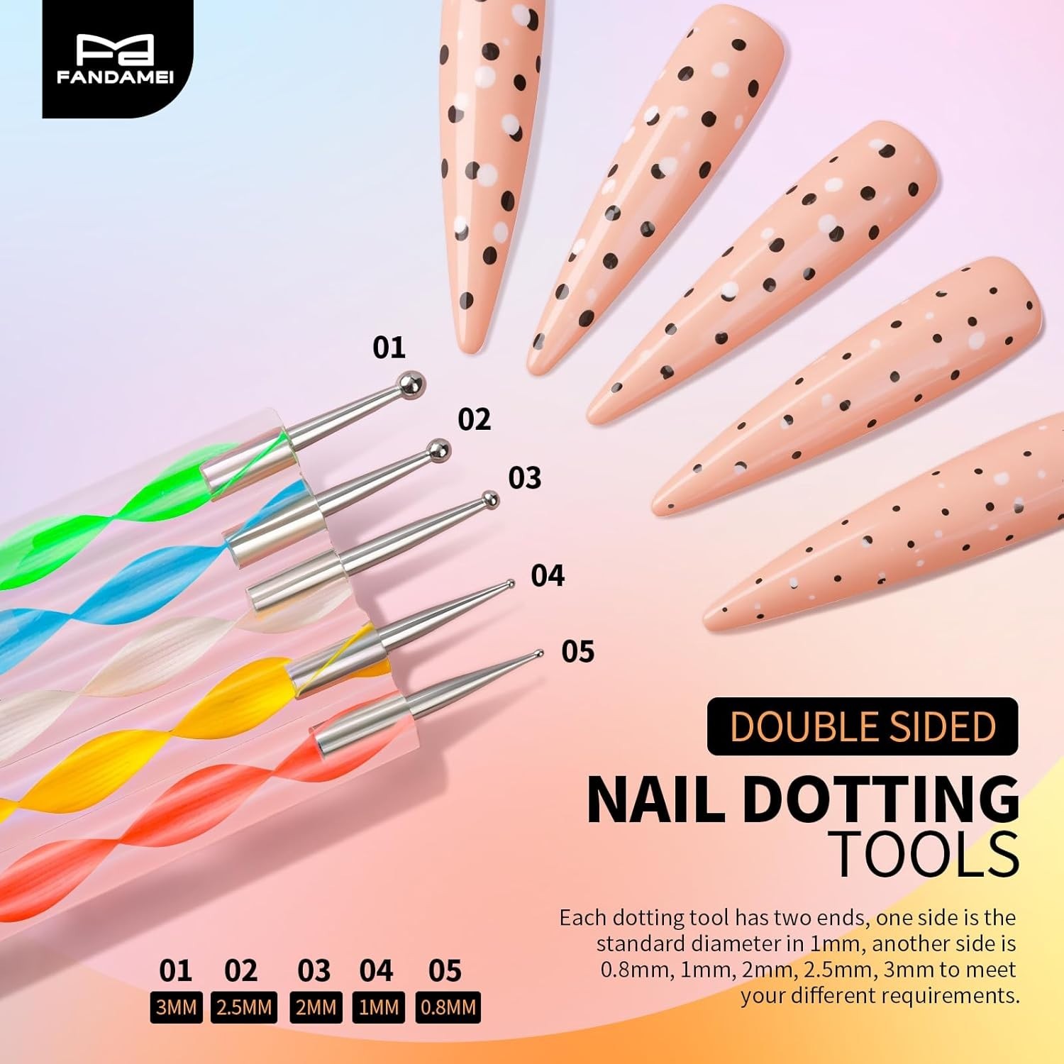 Nail Art Tools, Nail Brush, 15 PCS Nail Art Brushes, 5 PCS Nail Dotting Tool,…