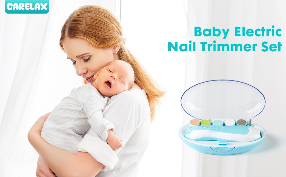 Baby Nail Trimmer File with Light Safe Electric Nail Clippers Kit for Newborn