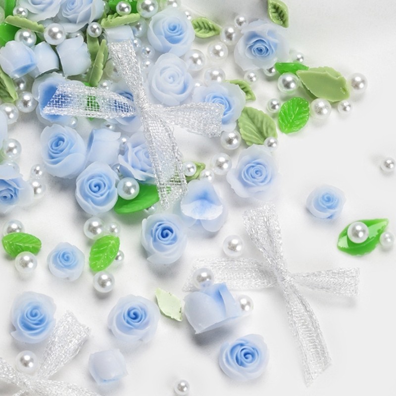 3D Flower Nails Art Charms Rose Flower Nail Charm Nails Decorations for Women