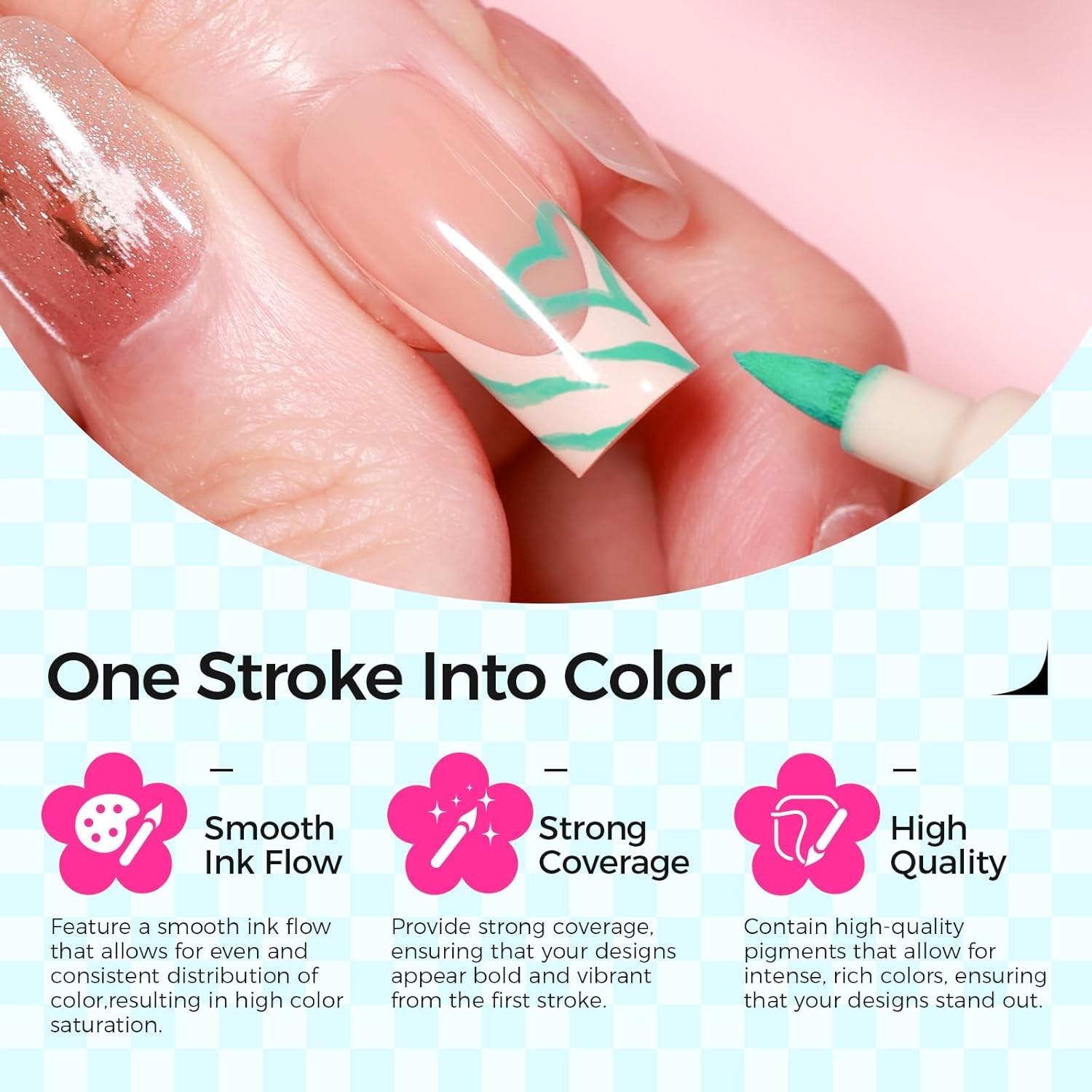 3D Waterproof Quick Dry Nail Art Pens 0.7mm White Nail Art Supplies DIY Nail