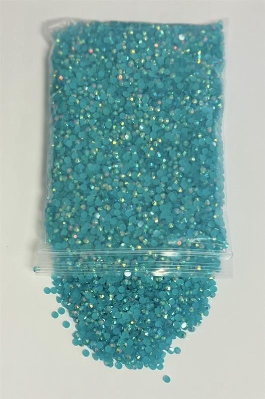 5 Pack Multicolor 3mm Round Flat Back Rainbow Resin Nail Jewelry Crafting Gems