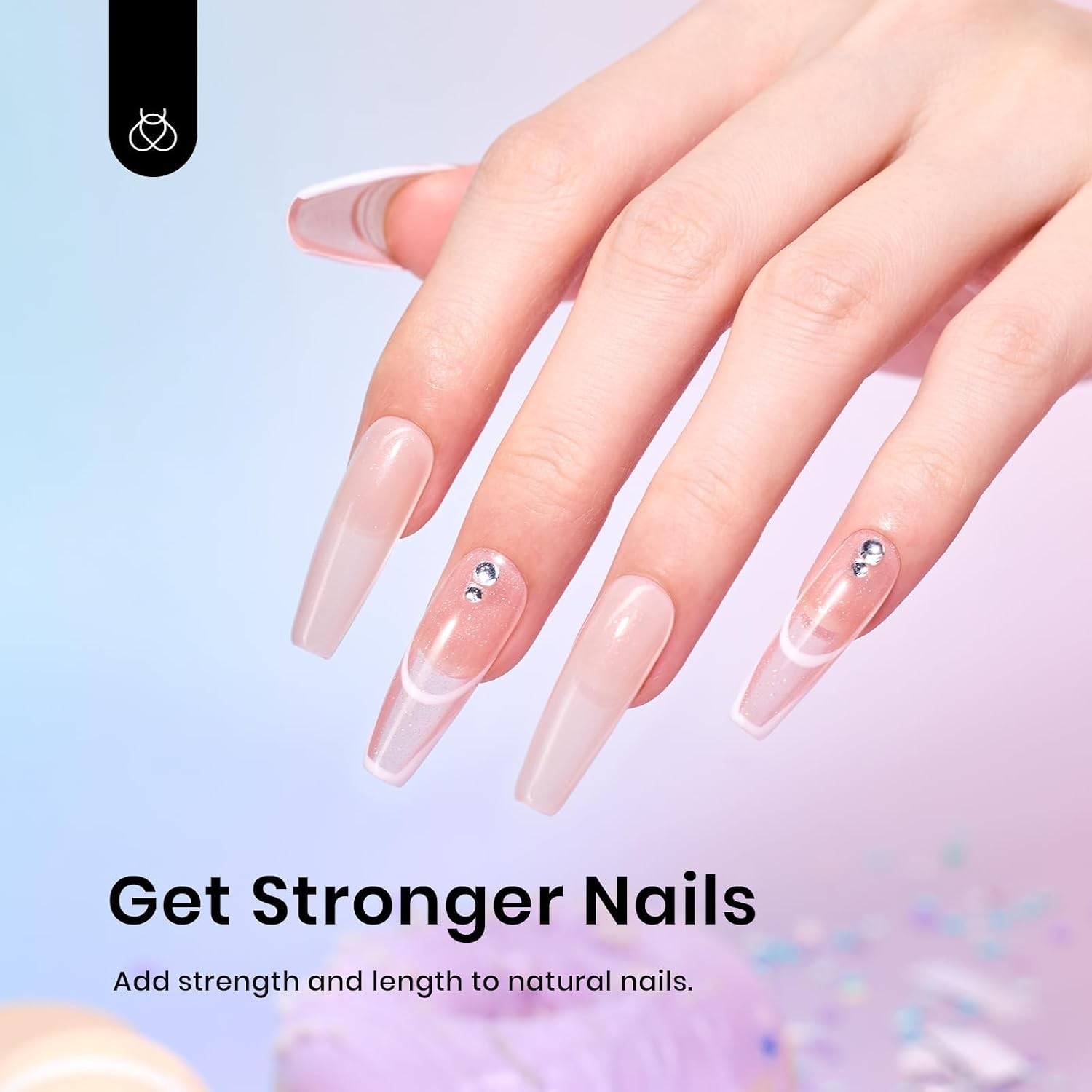Beetles Builder Gel Set,6 Colors Glitter Shimmer 7 in 1 Nude Pink White Nail Thi