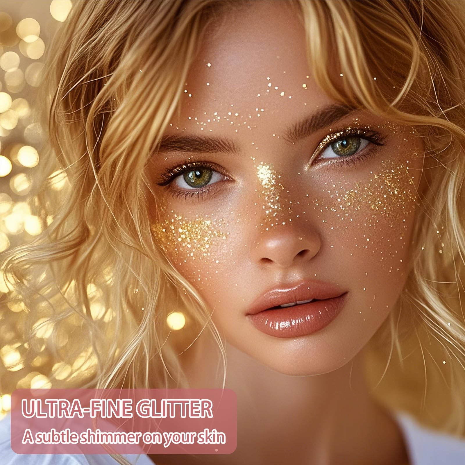 Hair Glitter Spray, Gold Body Glitter Spray Fine Face Shimmer Powder,