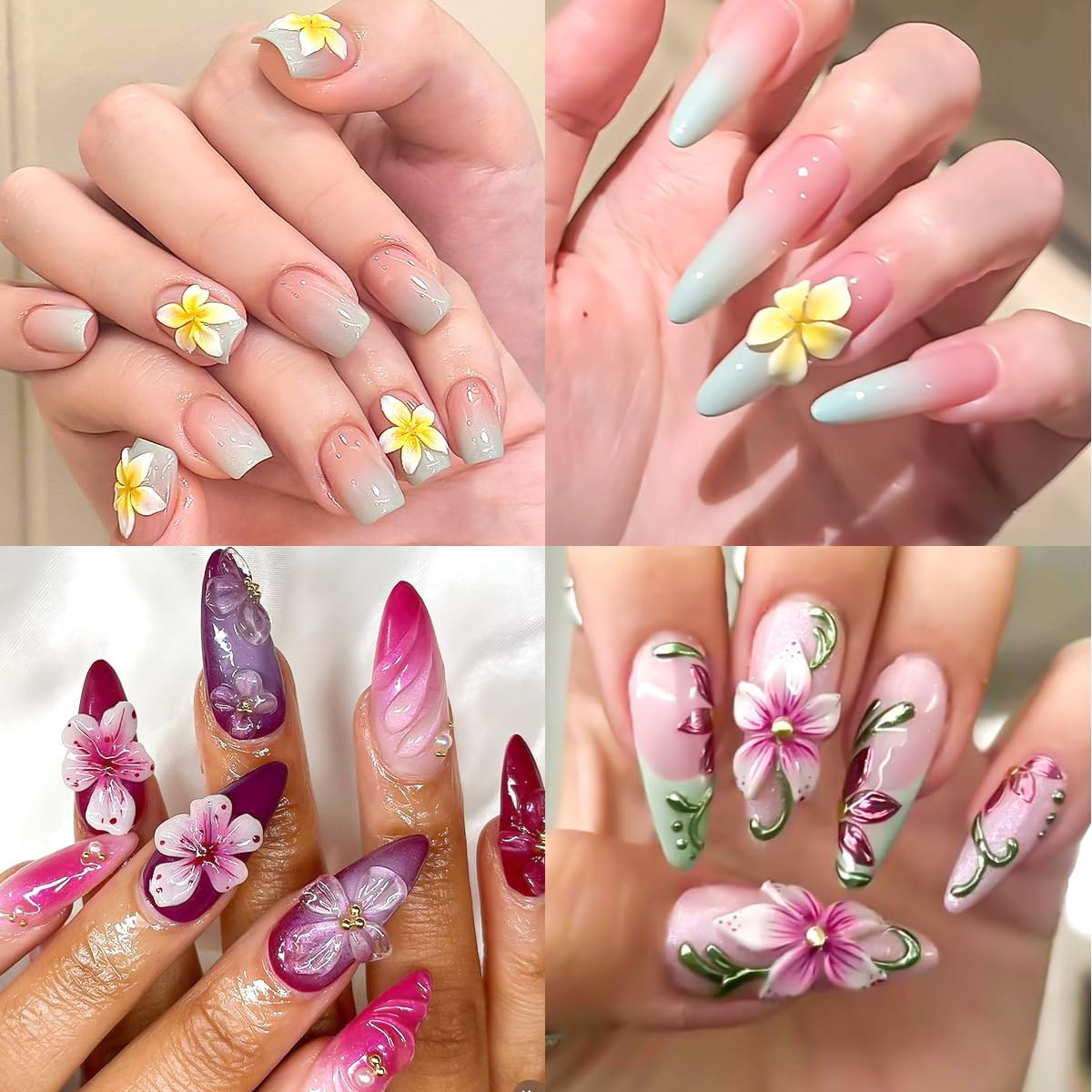 3PCS Silicone Nail Art Molds for 3D Floral Designs and DIY Resin Crafts