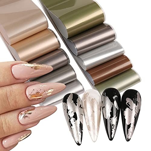 JCAKES 1 Box Iridescent Cellophane Nail Foil Glass Broken Sheets Aurora Glass