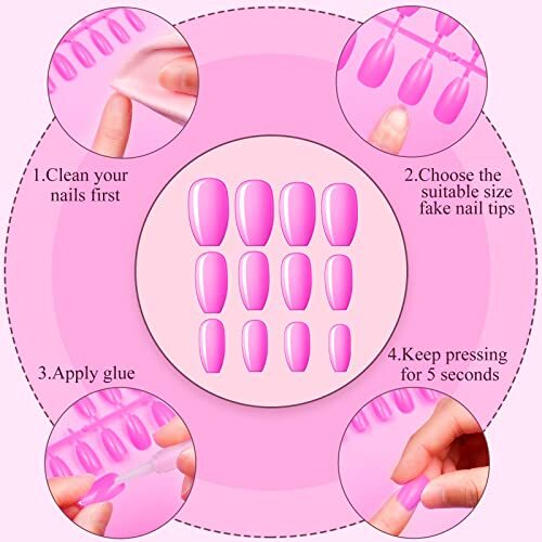 Maitys 720 Pieces 30 Sets Medium Square Nails Artificial Fake Sweet Colors