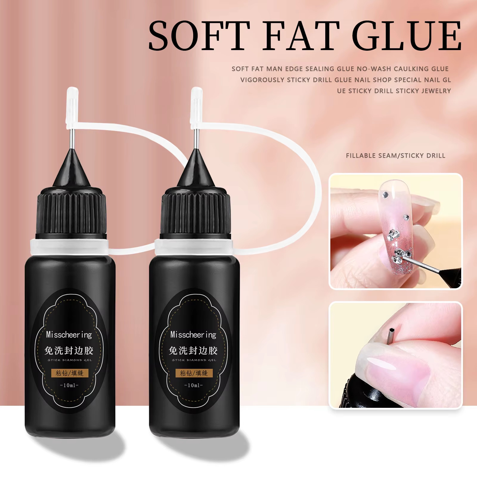 30g Nail Rhinestone Glue Super Strong UV LED Gel for Charms 3D Gems Jewelry Art