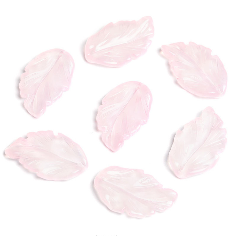 28mm Czech glass bead 6pcs Czech glass leaf beads 1.4mm Hole iridescent NH17