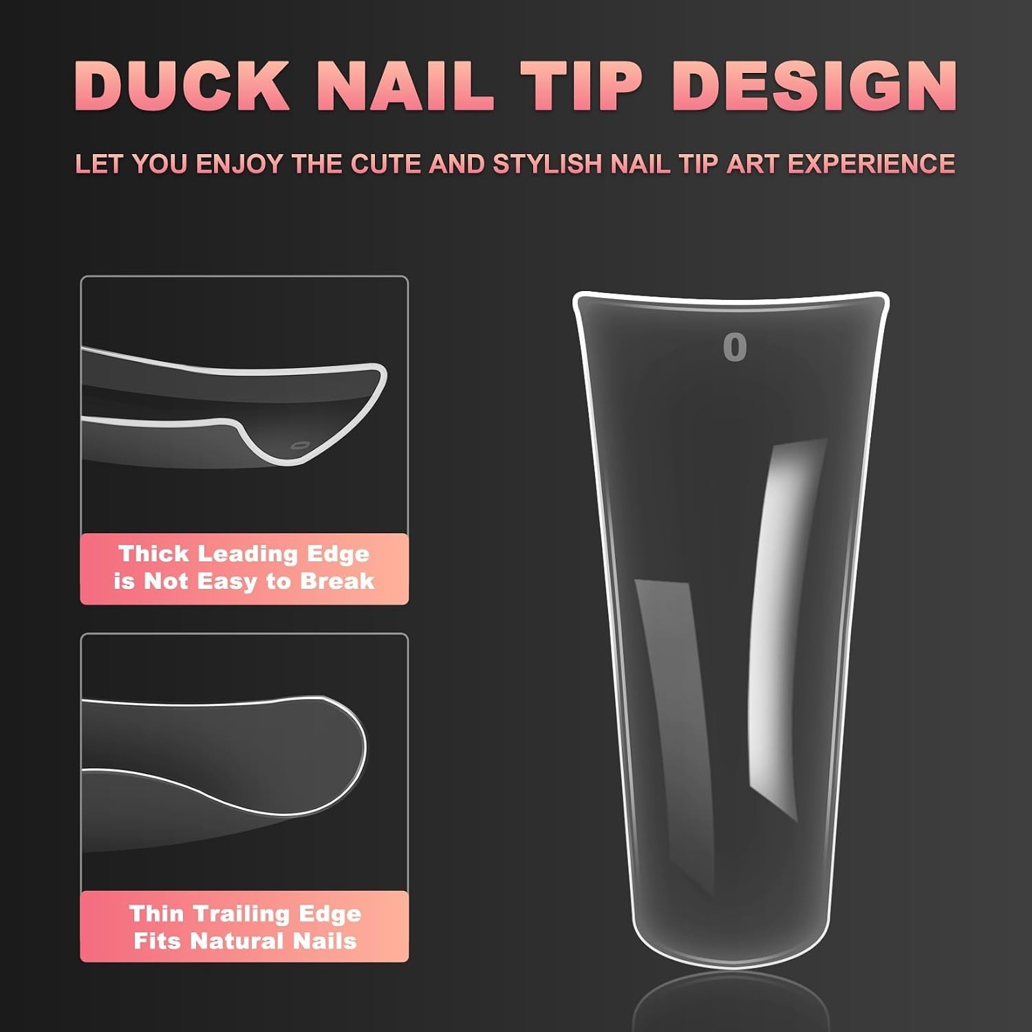 Duck Nail Tips – 120pcs Extra Long Duck Feet Style Full Cover False Nail 12 s…