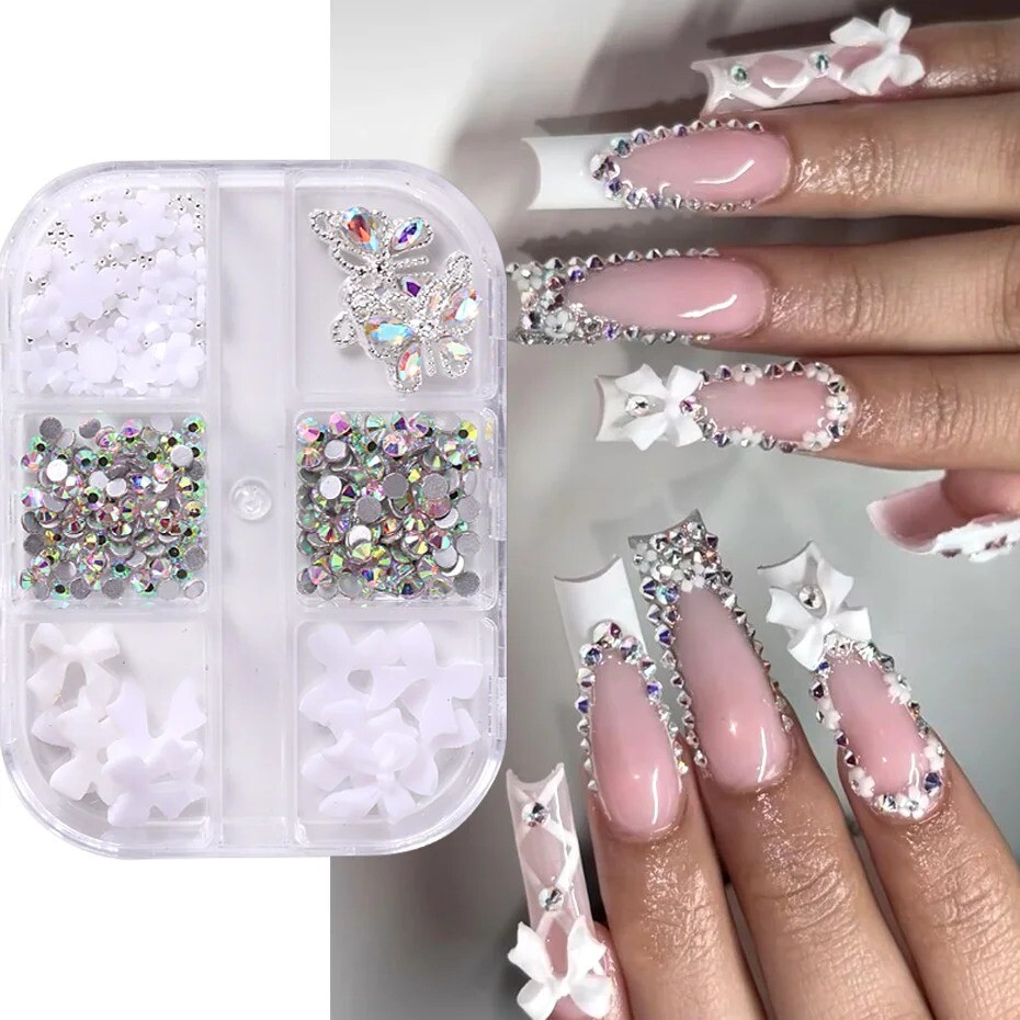 3DNail Charm Flower Nail Art Stickers Decals DIY Art Jewelry Nail Decoration