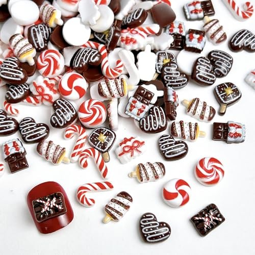40Pcs 3D Christmas Nail Art Charms Mixed Christmas Resin Nail Charms Style 2