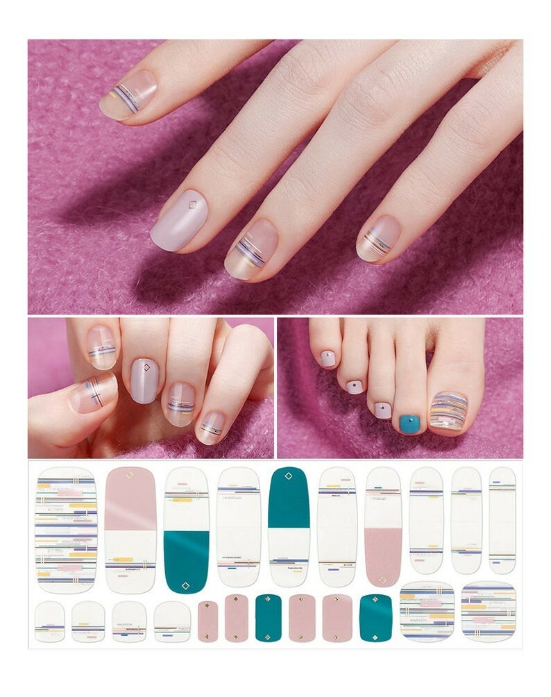NWT Party In The Park VIKA NAILJAM Gel Nail Strip Wraps Sticker Made in Korea