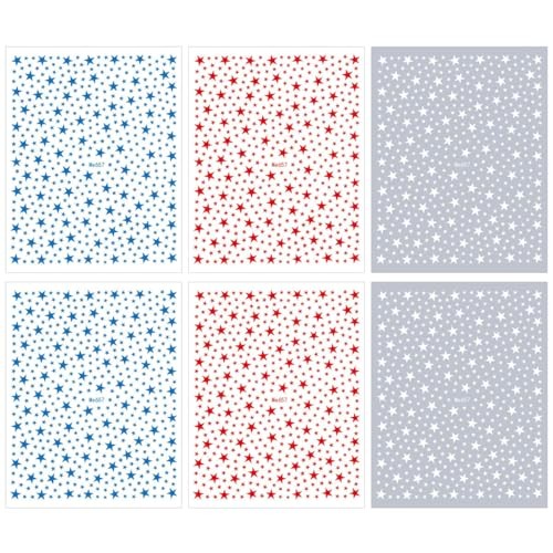4th of July Nail Stickers – 6 Sheets Red White and Blue Star Nail Stickers 3D