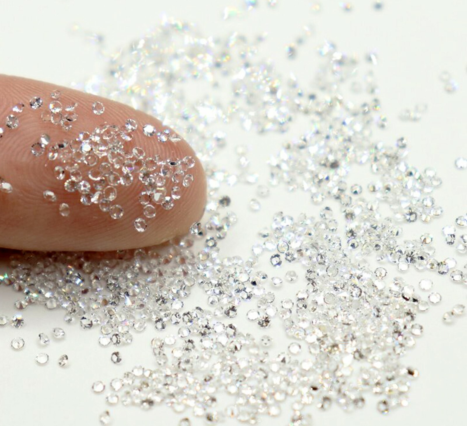 CLEAR GLASS PIXIECRYSTALS For BRIDAL NAIL ART CLEAR PREMIUM CRYSTALS IN JAR