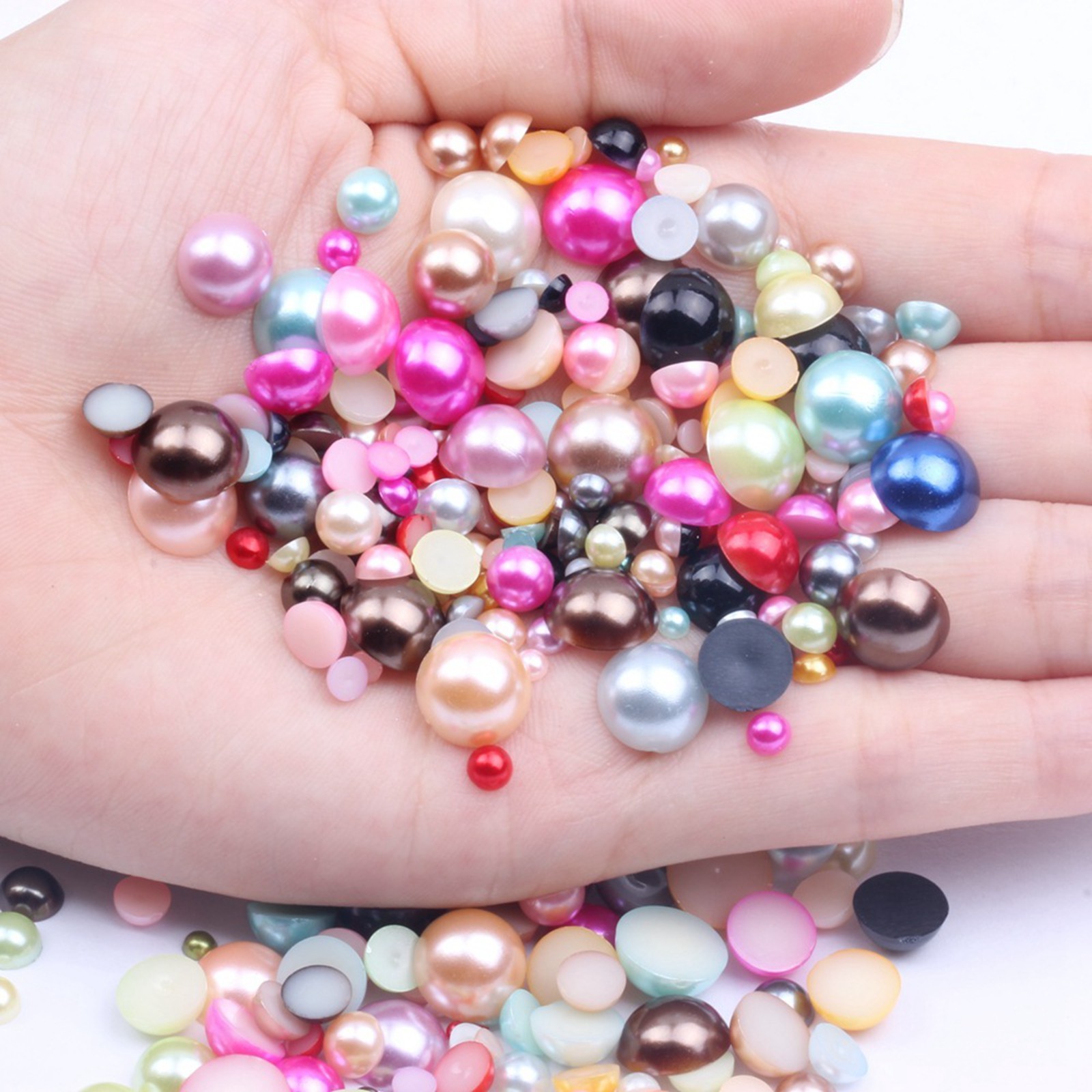 10,000 pcs Acrylic Tiny Half Pearl Flatback Round Bead 1.5mm -4mm Nail Art Tips