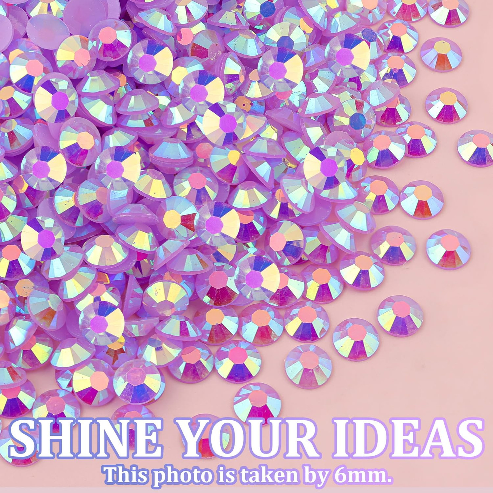 Resin Jelly Rhinestones Lavender Purple AB Flatback Gems 25000Pcs with Tweezers