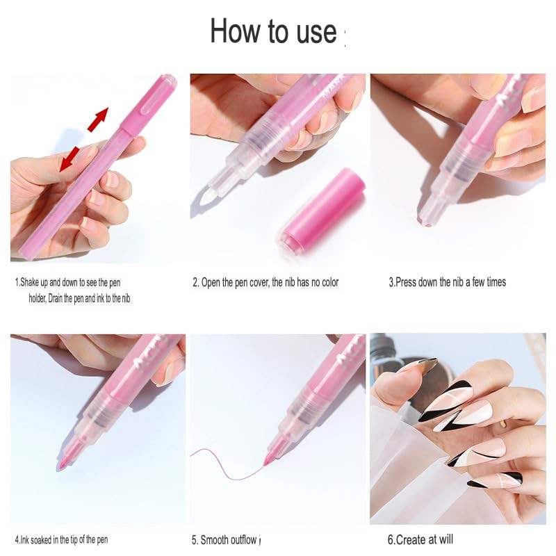 IMGDD Nail Art Pen,1 PCS Nail Polish Pen, Nail Pencil, DIY Drawing Painting P…