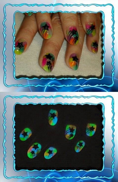 Glitter Neon Visible Glow in the Dark Powder Hearts Butterflies