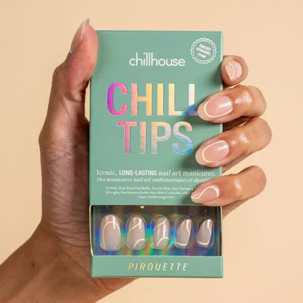 Chillhouse Chill Tips Fake Nails 24 Ct Pirouette Square Oval Light Tones NEW