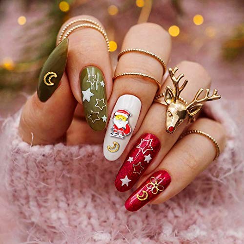 Christmas Nail Rhinestones, Super Valued Over 1500pcs 6 6 Count (Pack of 1) Red