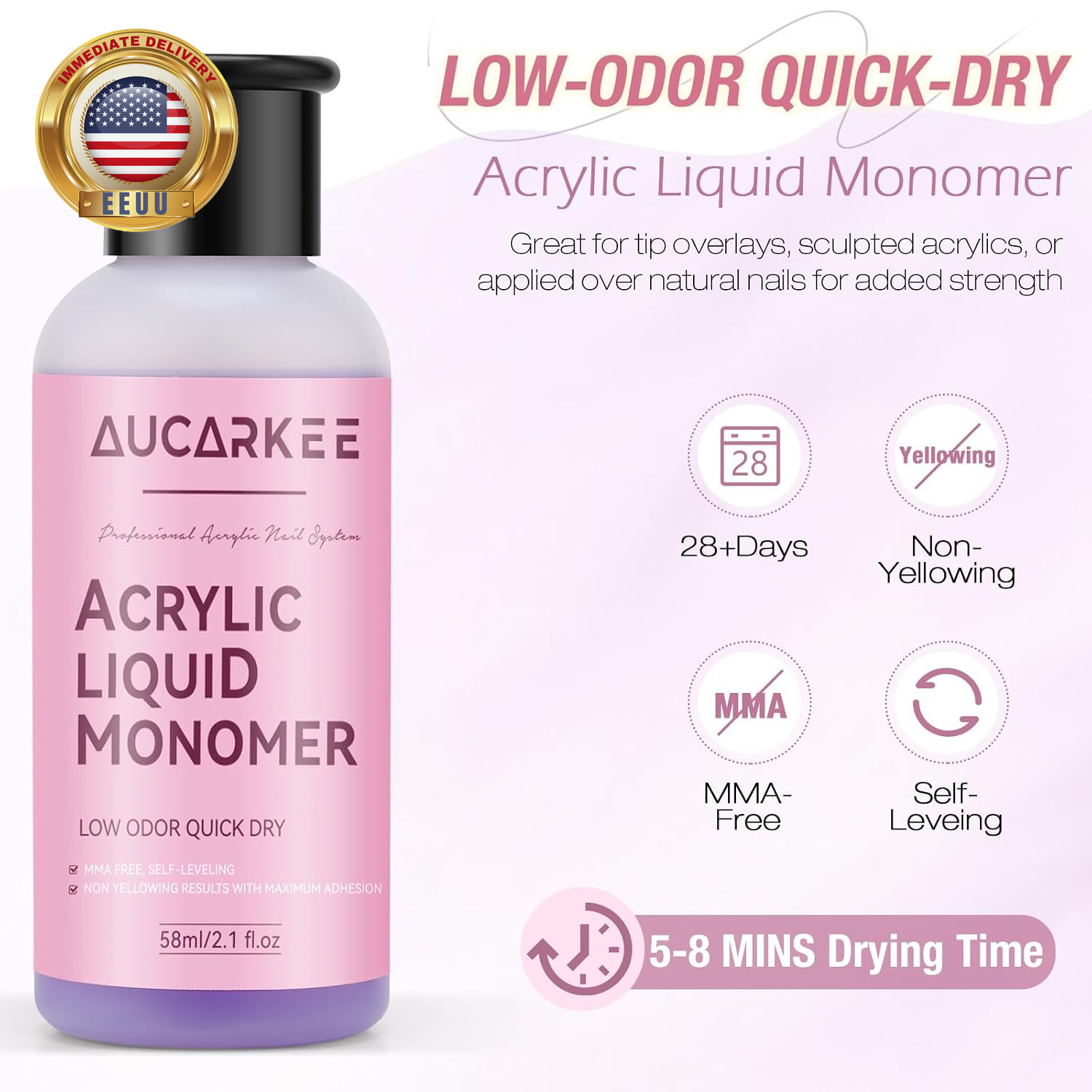 Acrylic Nail Kit – Professional Clear Acrylic Powder and Liquid Set with Nail Br