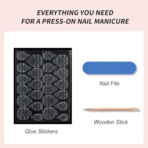 Square Press on Nails Medium Square Fake Nails 1 Fl Oz (Pack of 24) Style-6