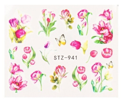 Flower, Floral Nail Art Water Decals DIY Nail (Group 5)